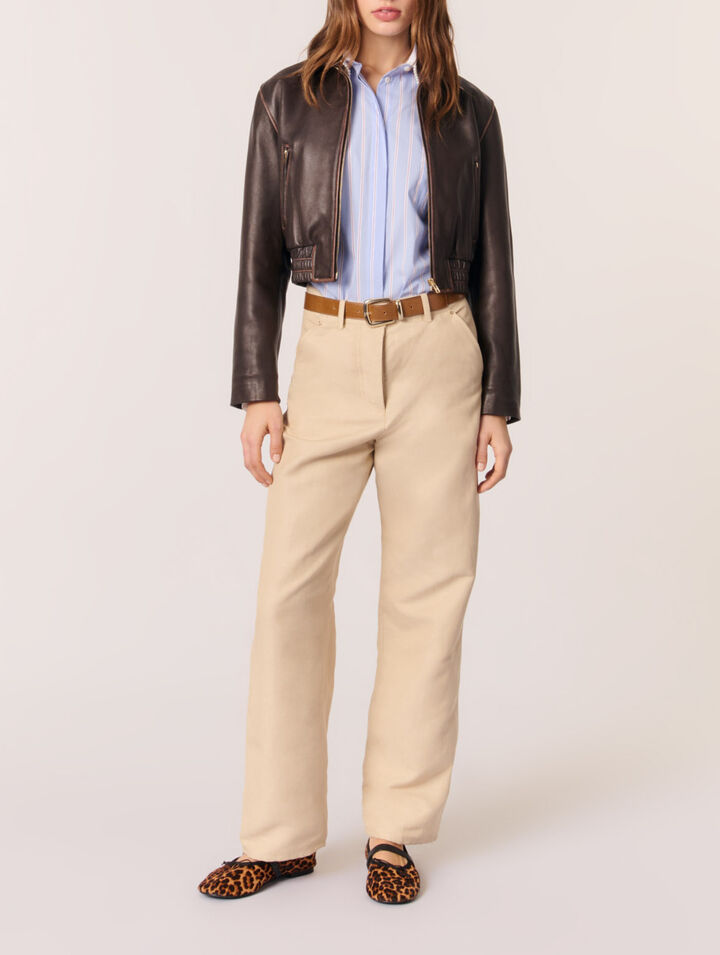 Linen and cotton suit trousers