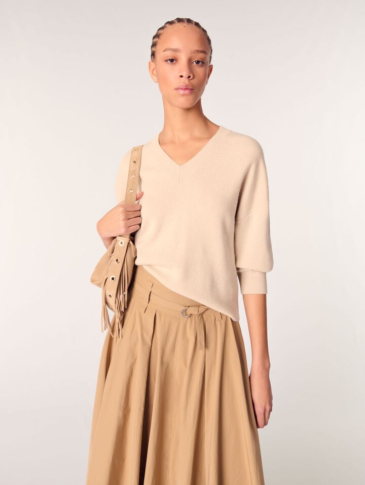 Wool blend V-neck jumper