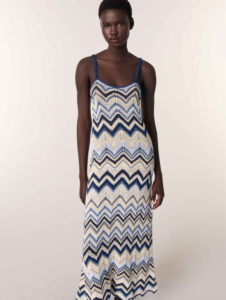 Crochet-knit maxi dress