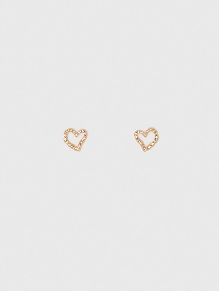 Heart rhinestone stud earrings