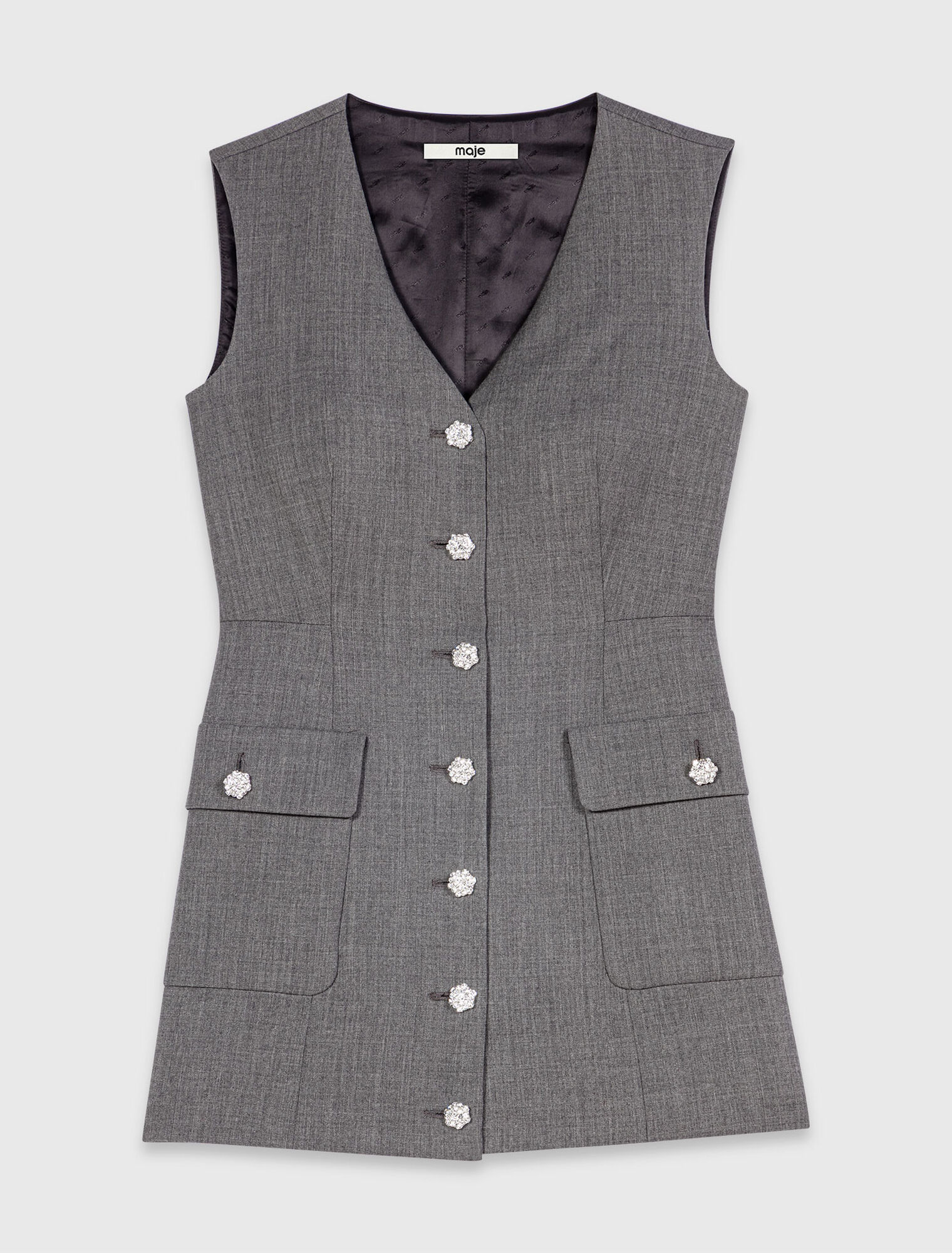 Jewel button tailored jumpsuit