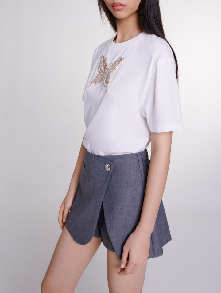 Short wraparound skirt