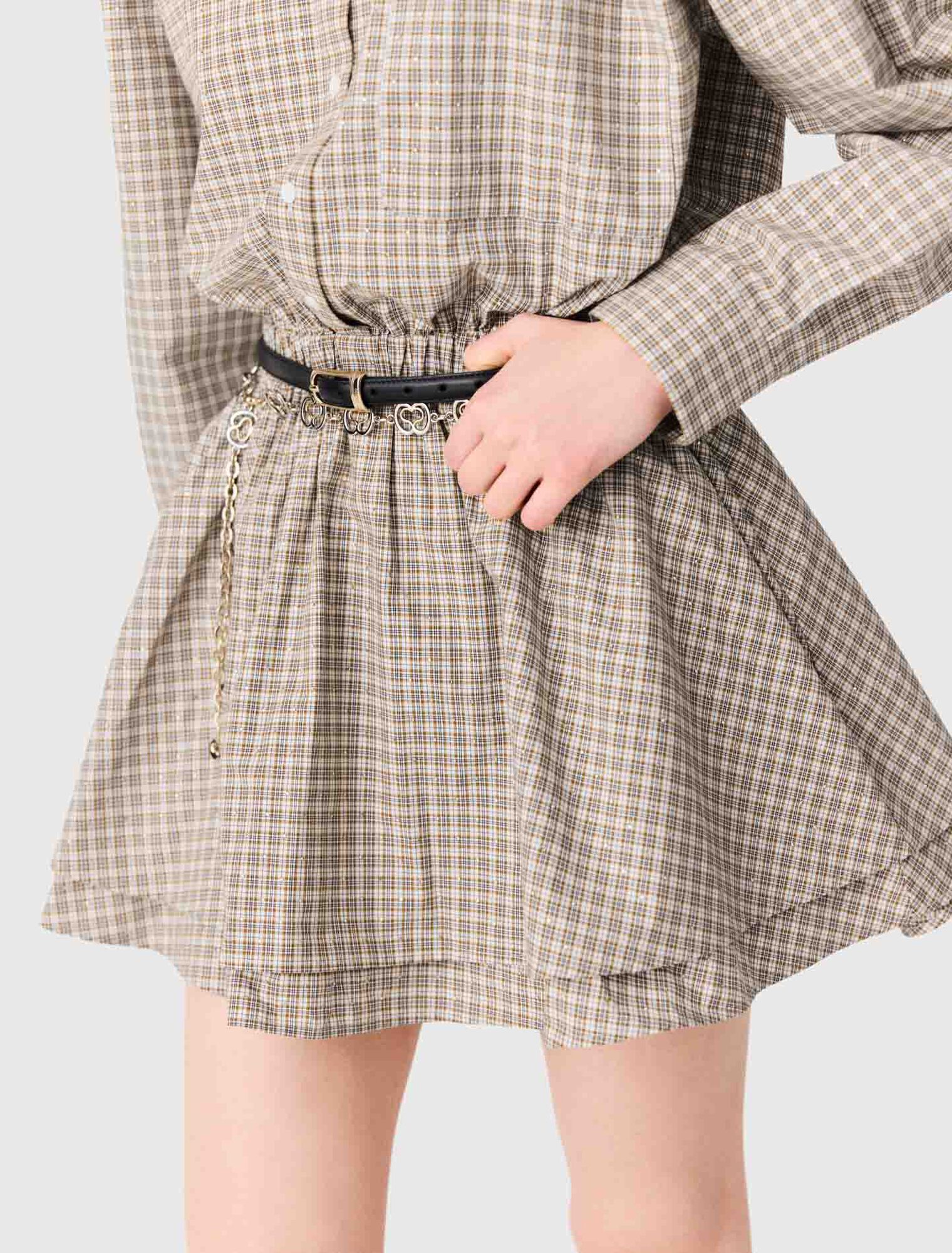 Short rhinestone checked dress