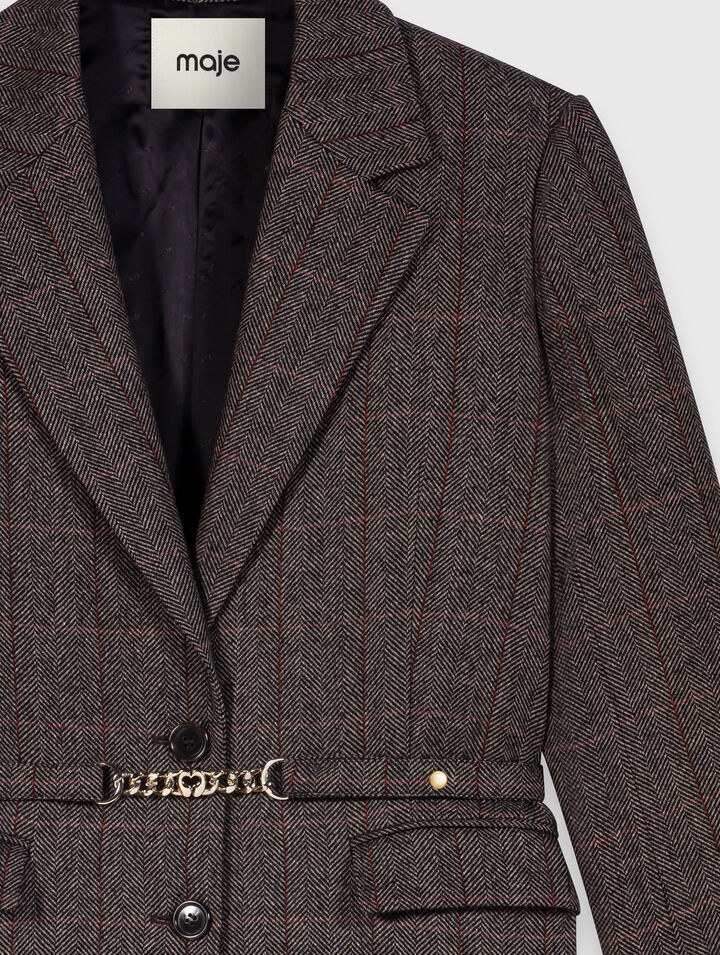 Belted suit jacket