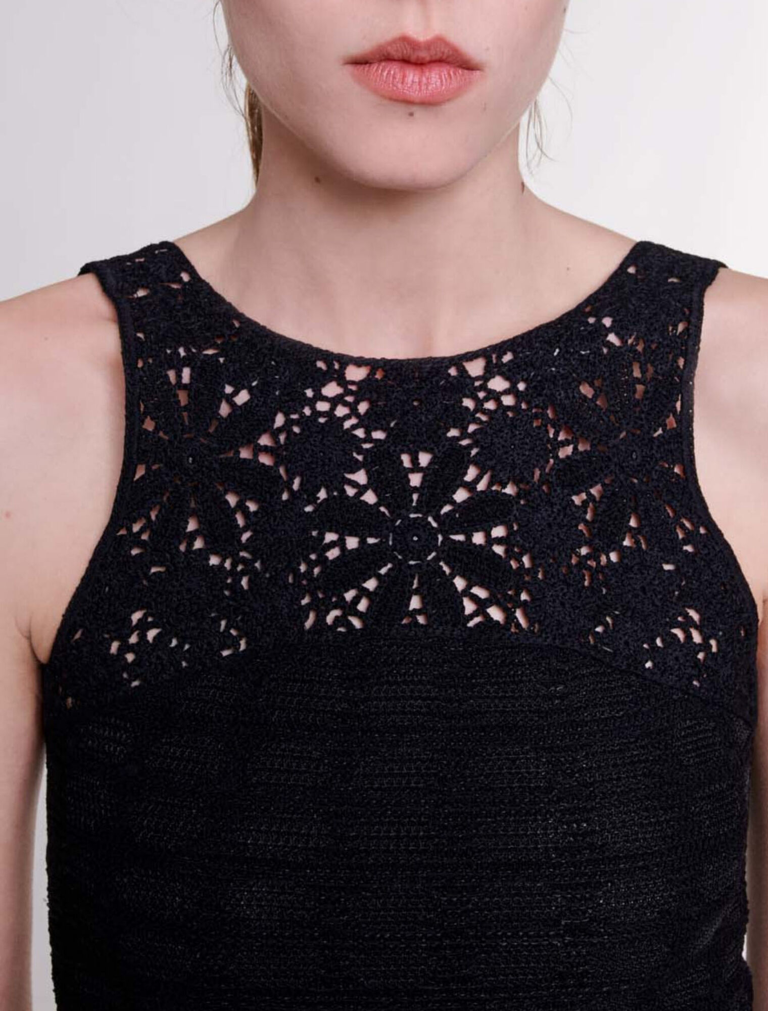 Crochet-knit maxi dress