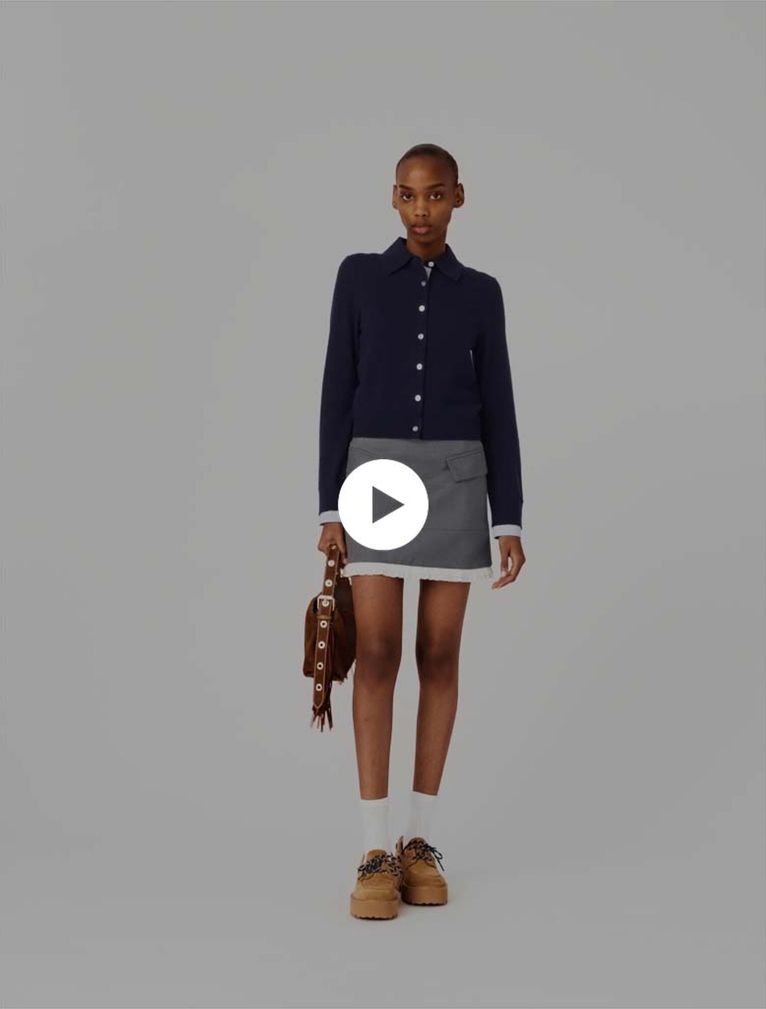 A-line poplin skirt with band