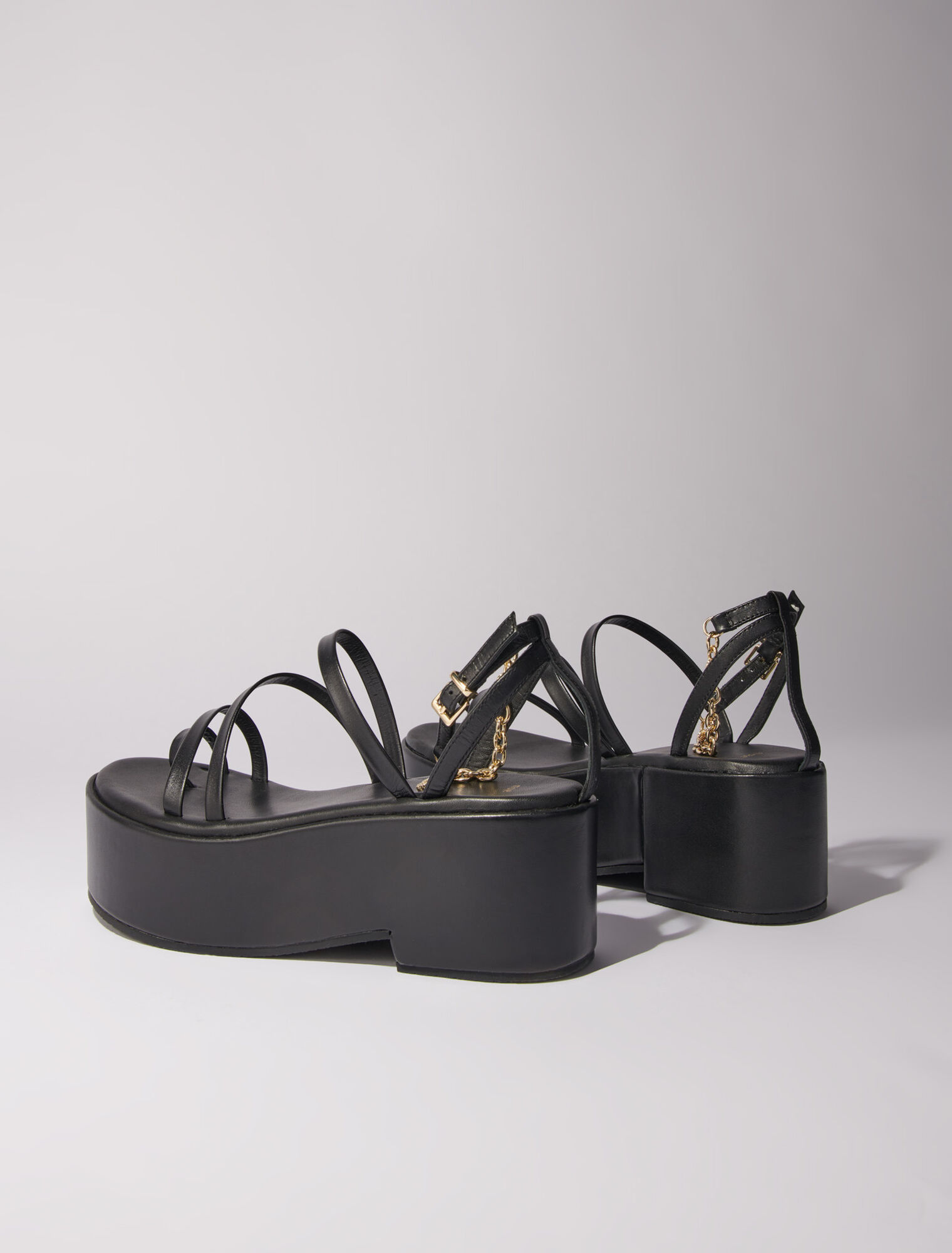 Leather platform sandals