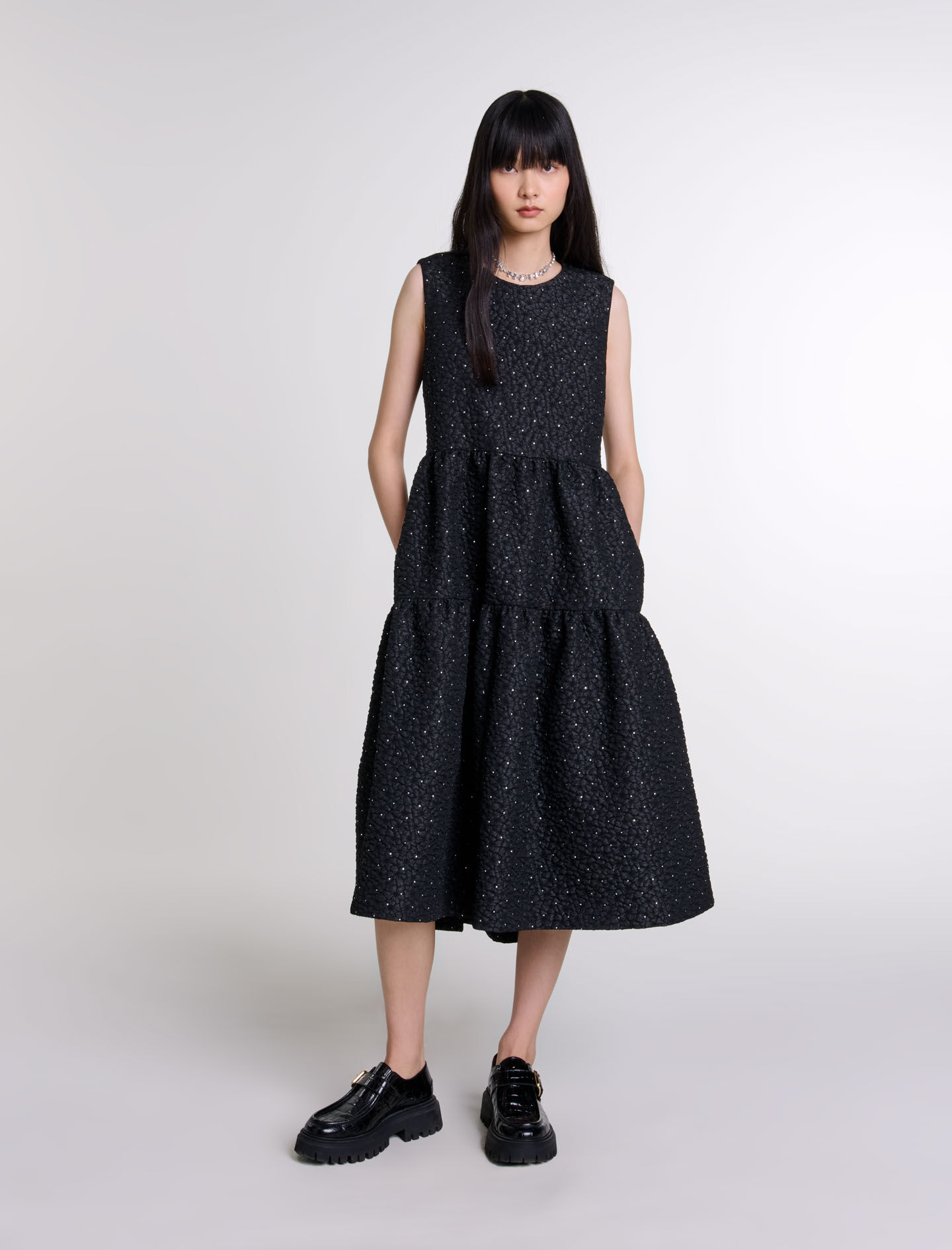 Maje scarf dress with studs new arrivals