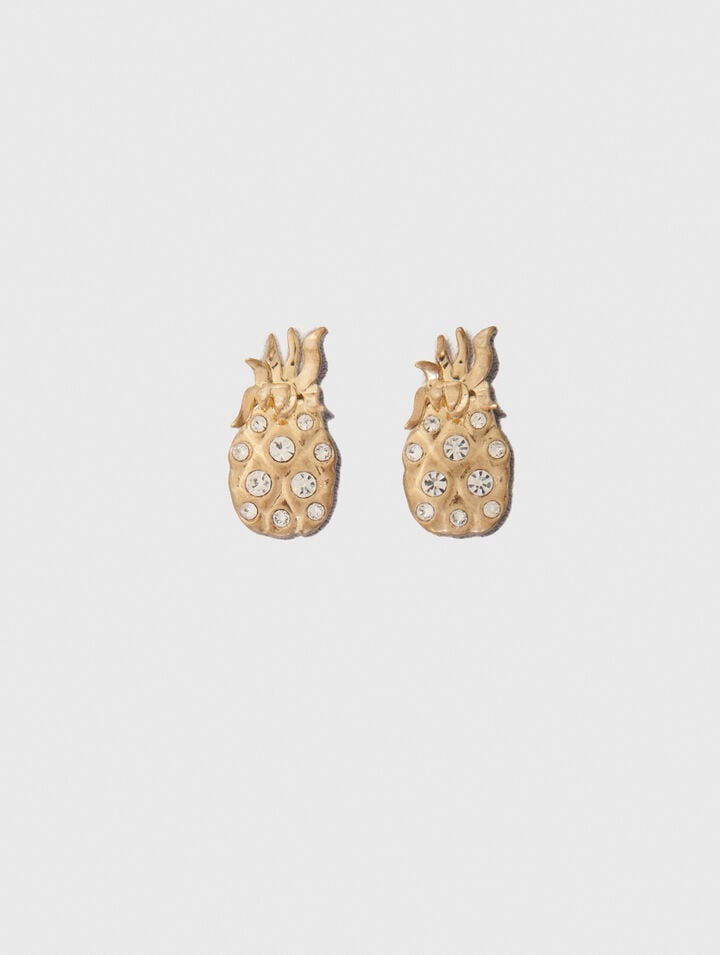 Pineapple rhinestone earrings
