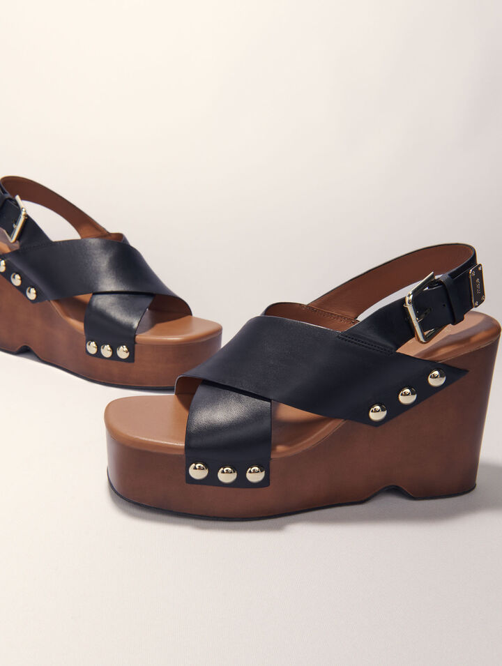 Leather platform sandals