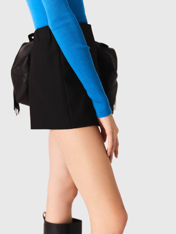 Layered-effect suit shorts