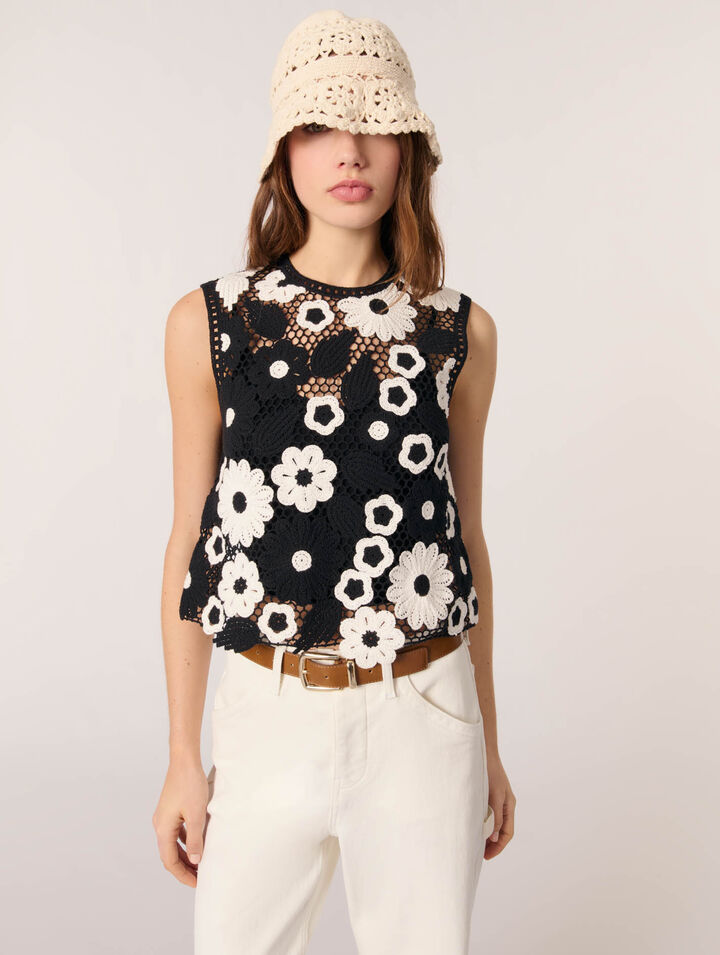 Floral crochet top