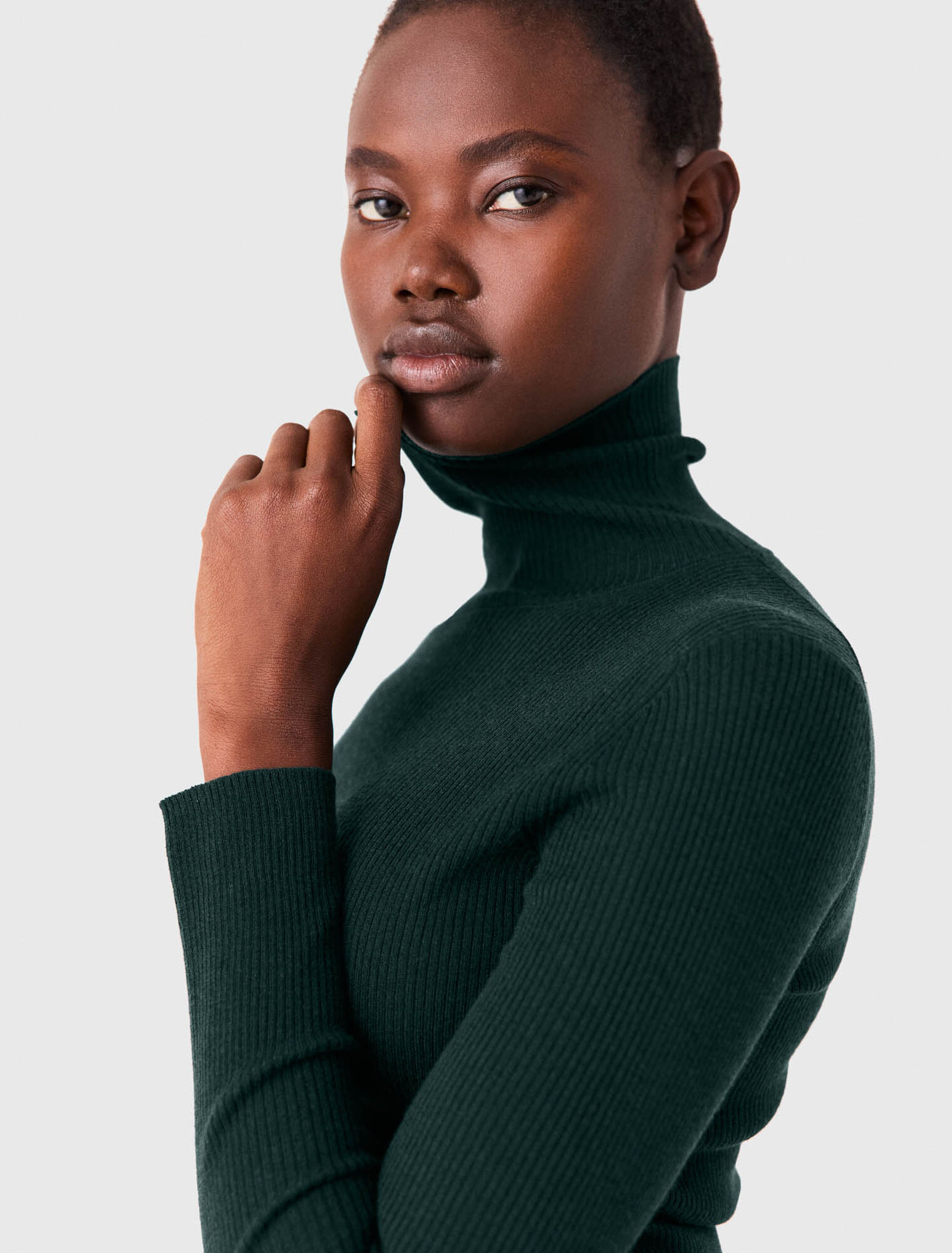 Second-skin high-neck jumper