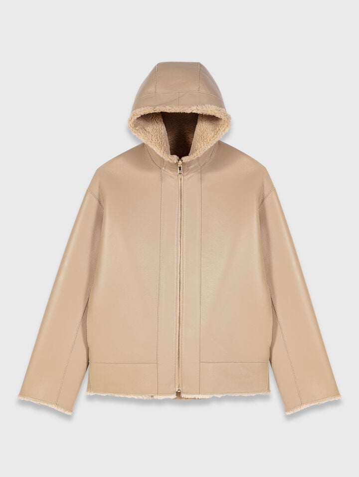 Reversible coat with hood