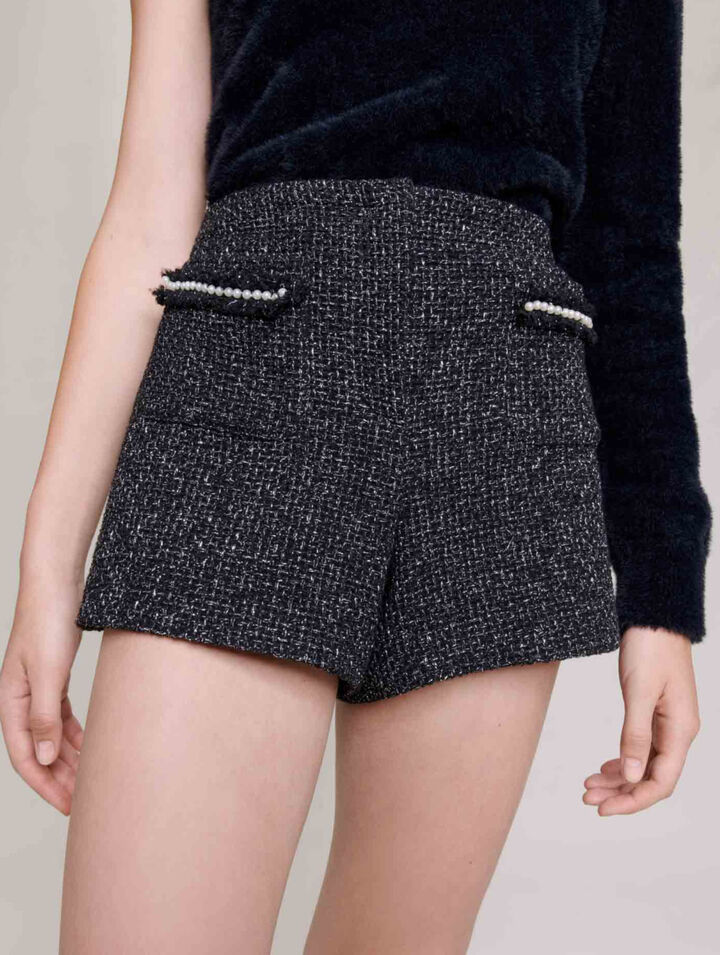 Glittery tweed shorts