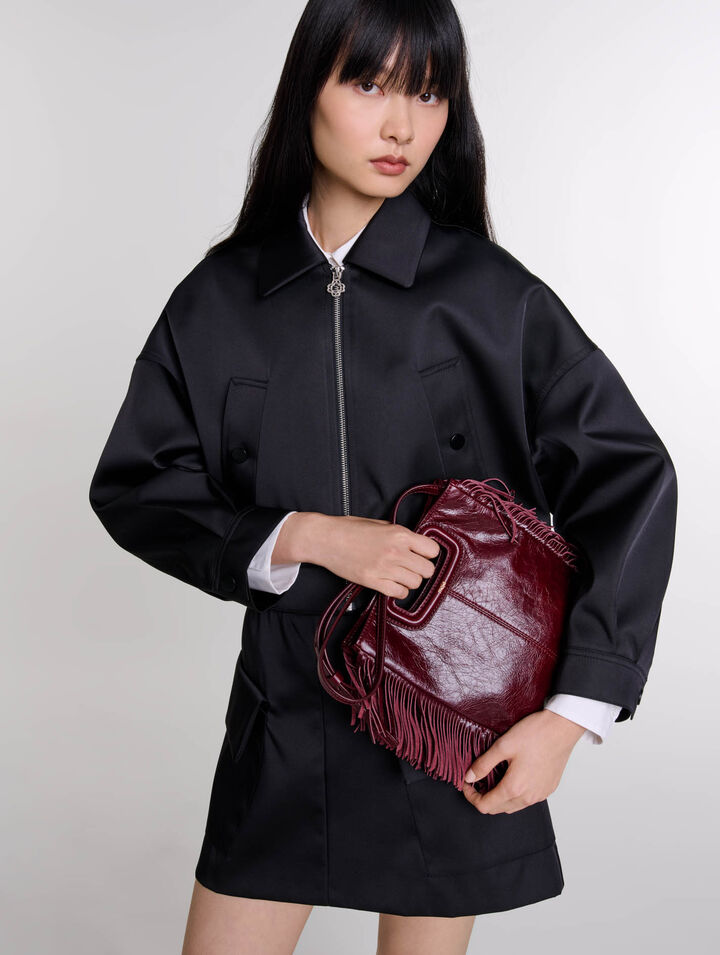 Crackled leather M bag