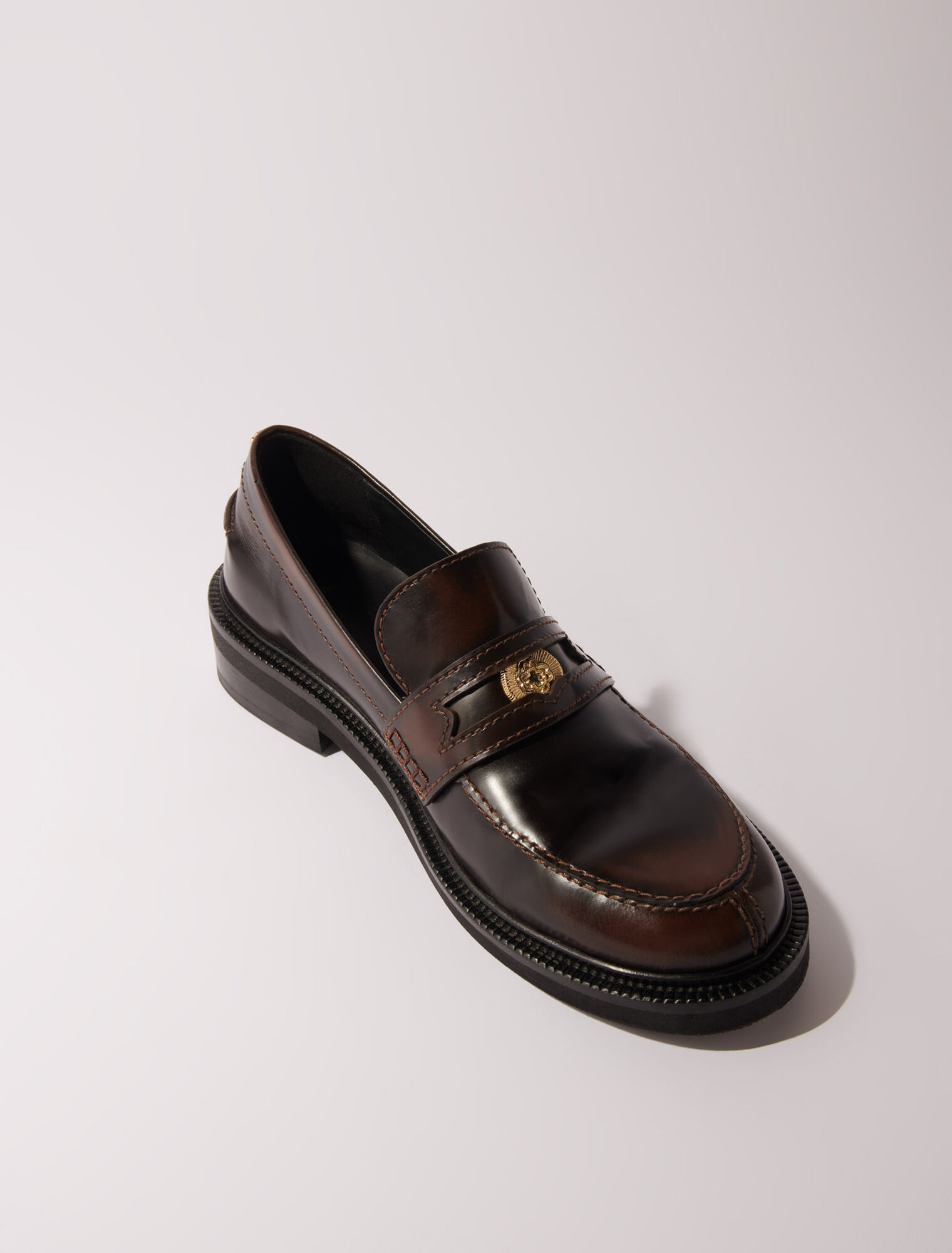 Brushed leather loafers