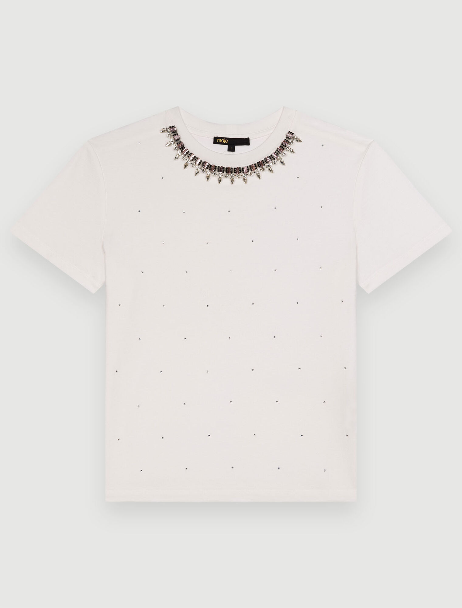 Jersey T-shirt with diamanté