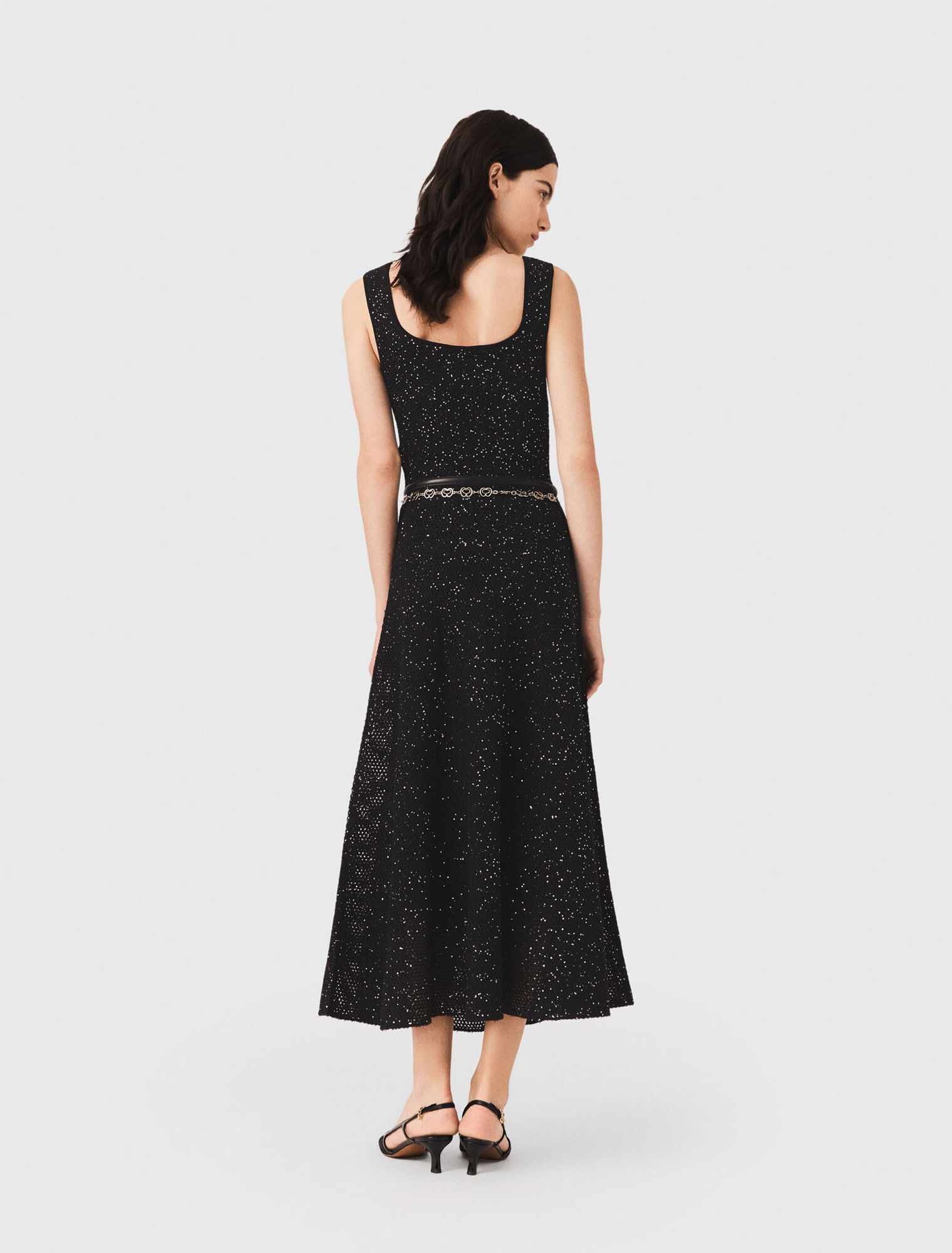 Rhinestone knit maxi dress
