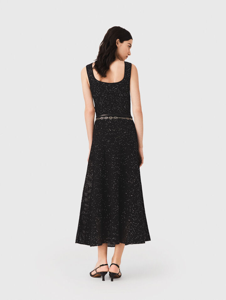 Rhinestone knit maxi dress