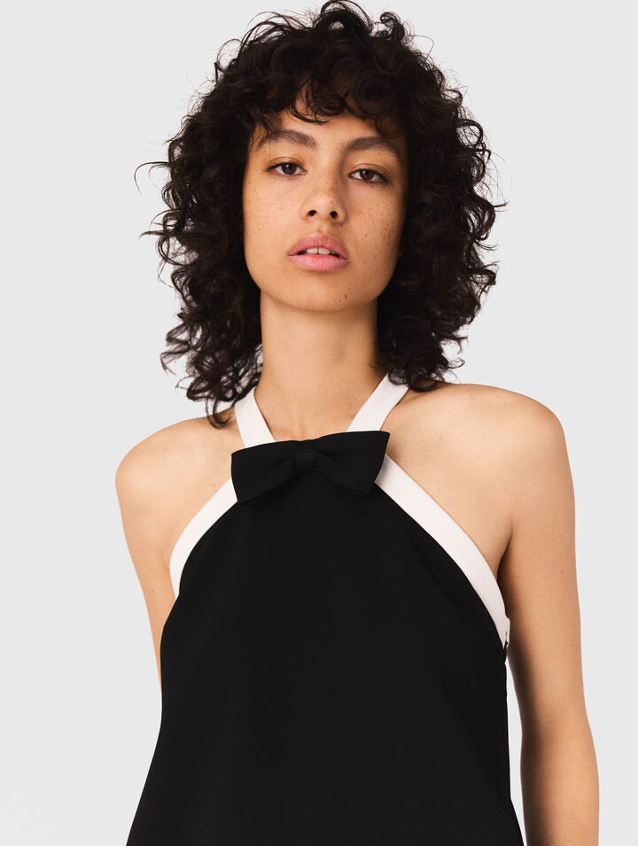 Heavy crepe tuxedo dress