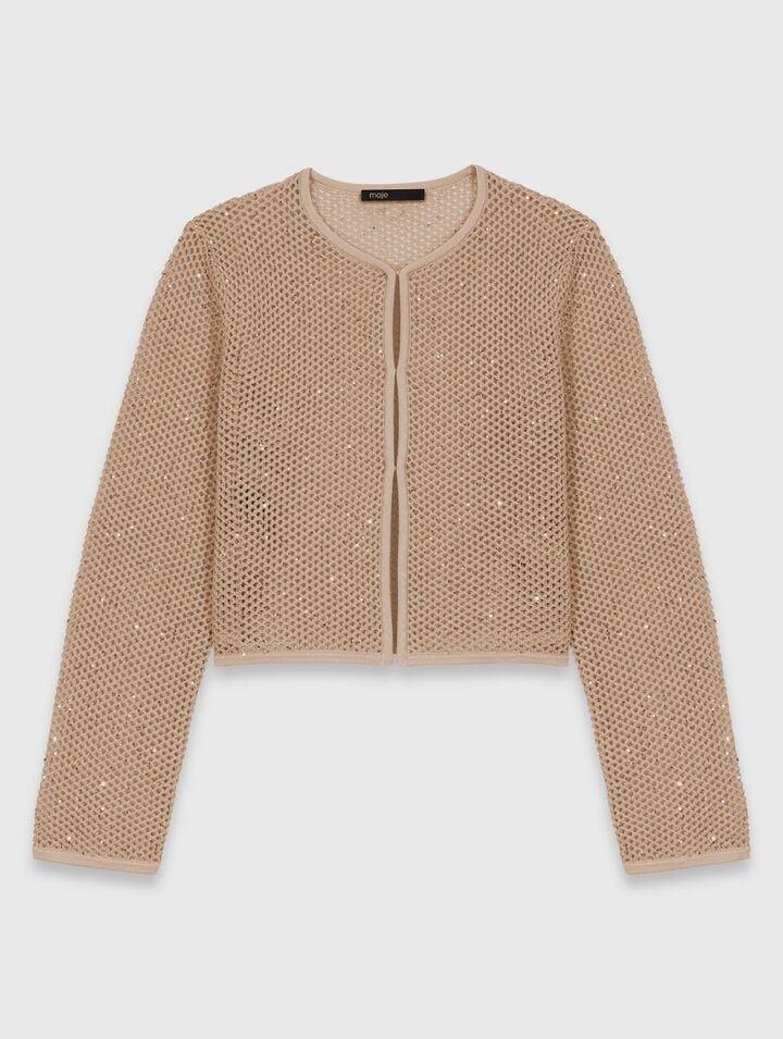 Rhinestone knit cardigan