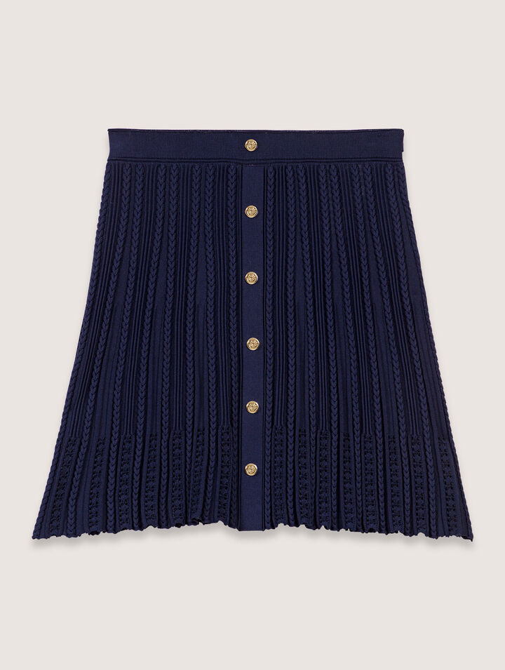 Woven knit short skirt