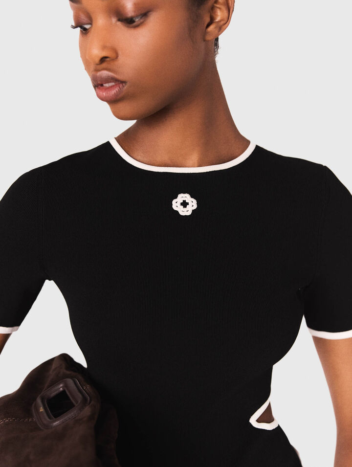 Openwork knit bodysuit