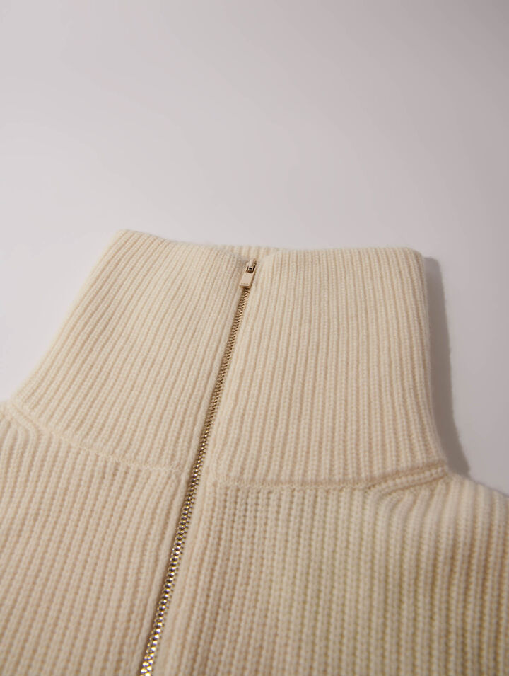 Cashmere/wool zip-up neck warmer