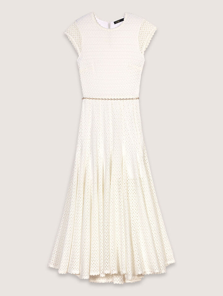 Crochet-knit maxi dress