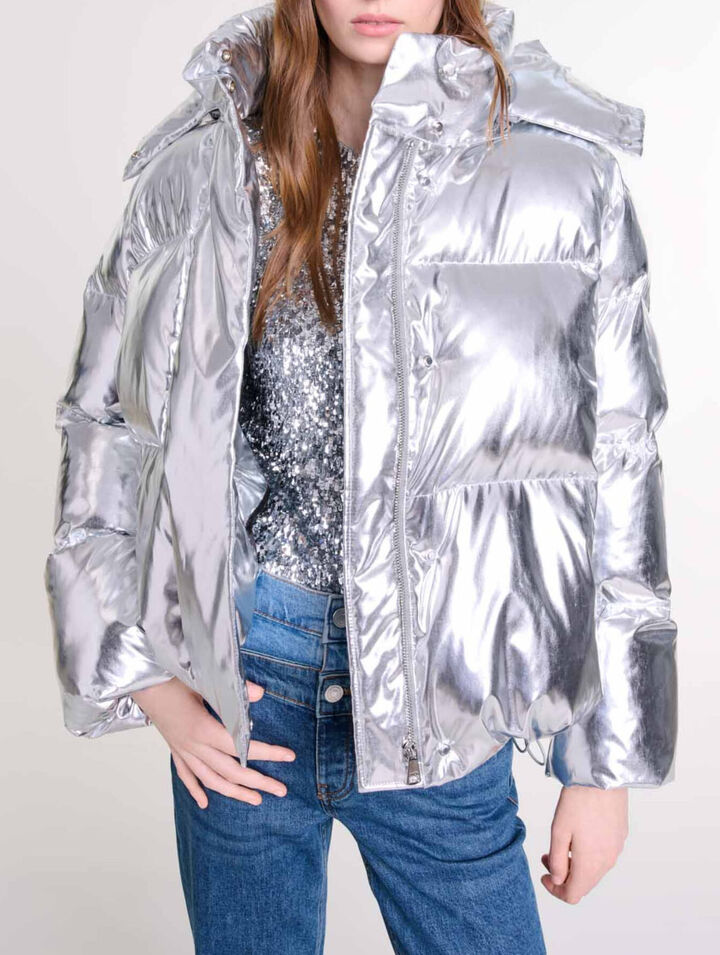 Silver hooded jacket
