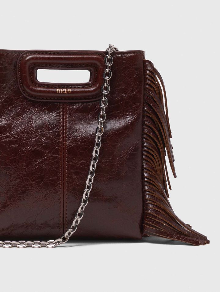 Crackled leather mini M bag