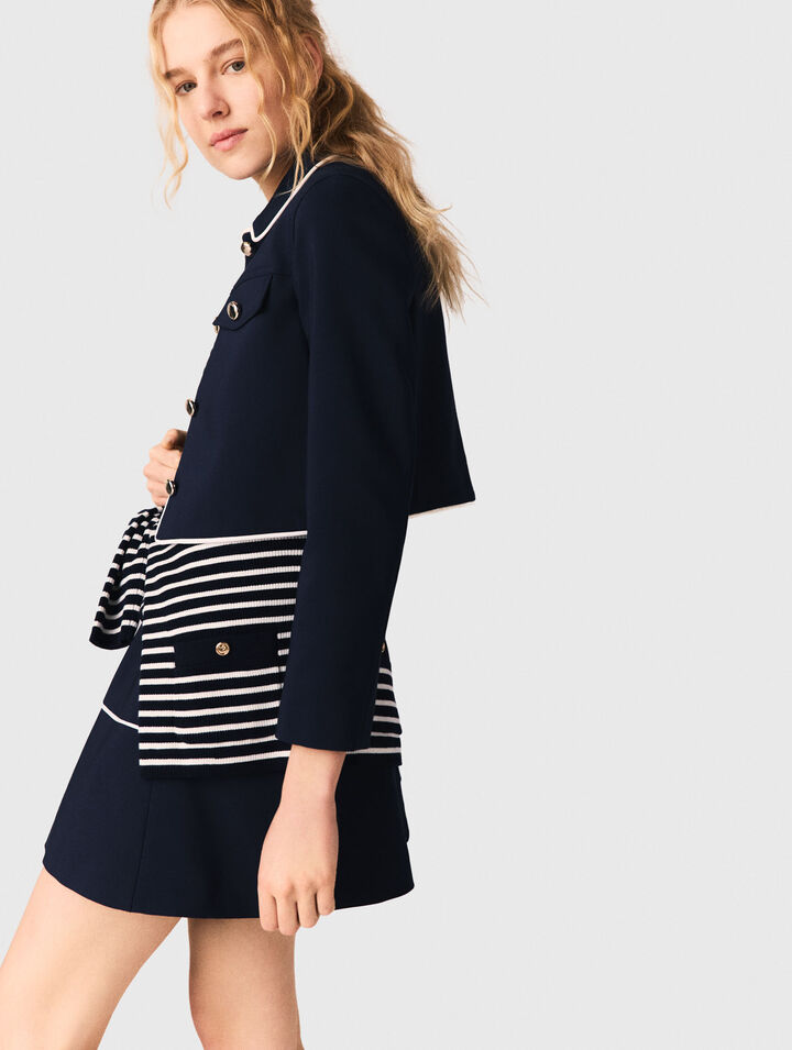 Short jacket with contrast trim