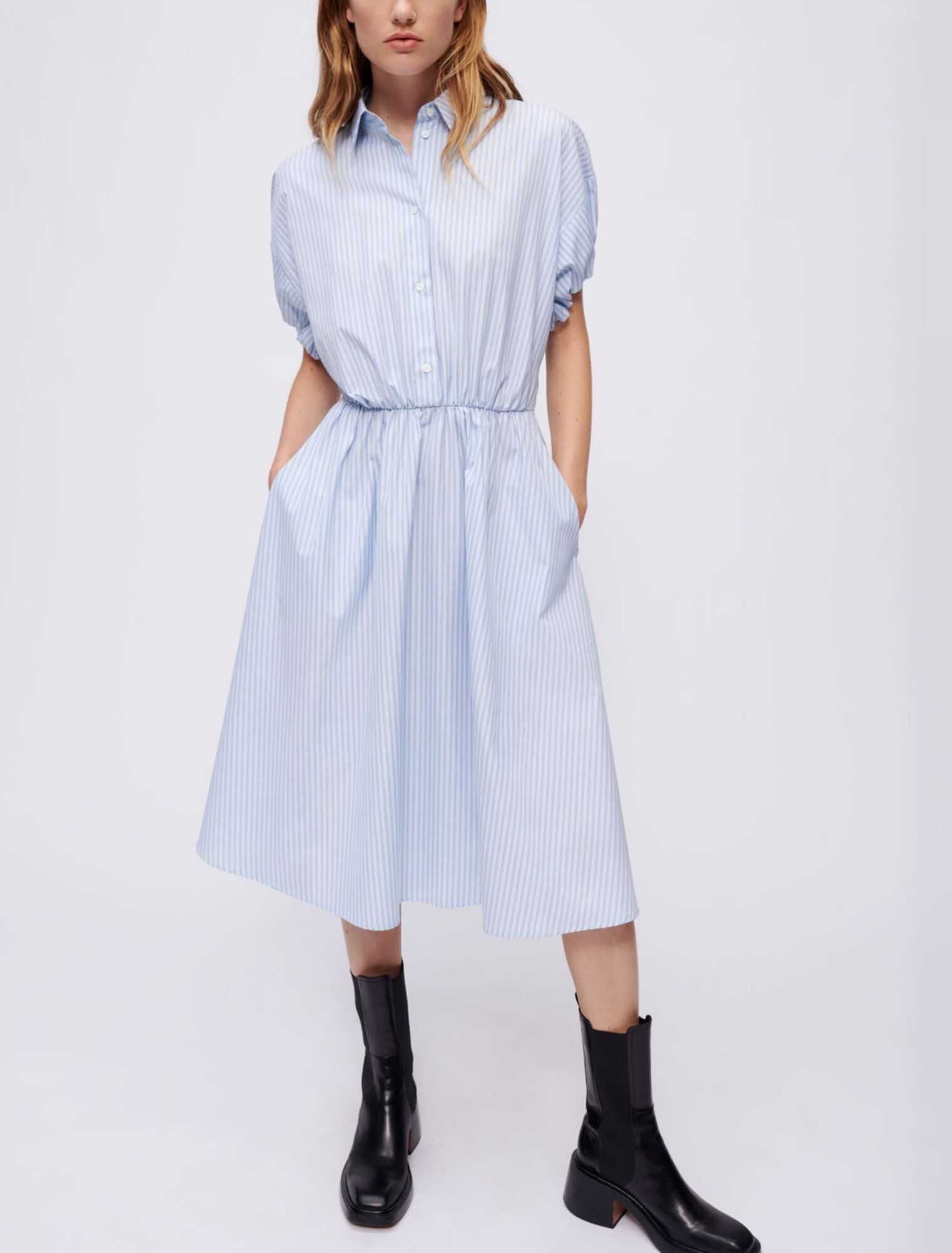 Striped shirt dress