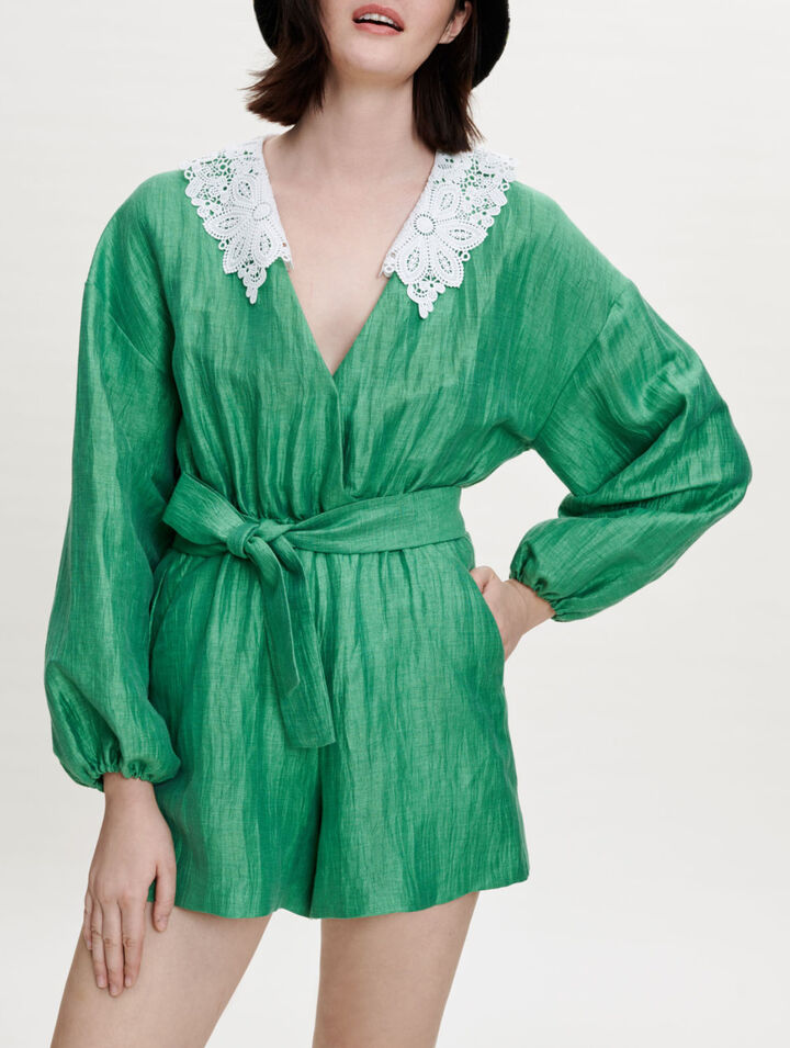 Linen short jumpsuit