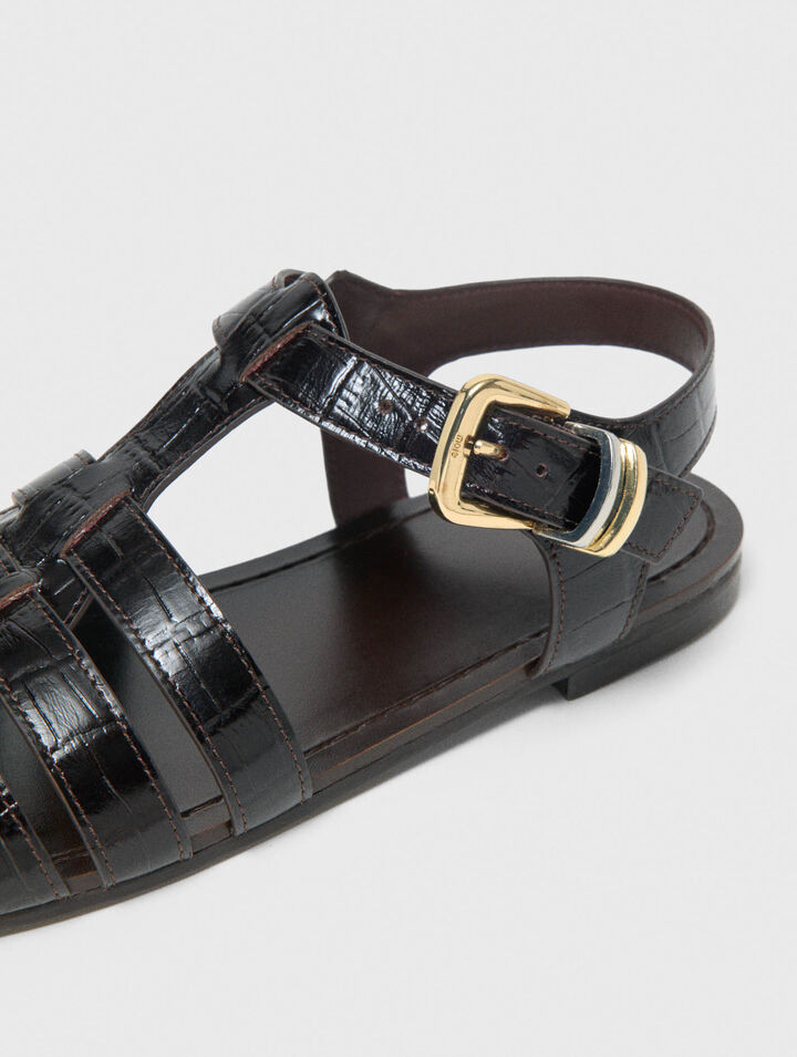 Multi-strap leather sandals