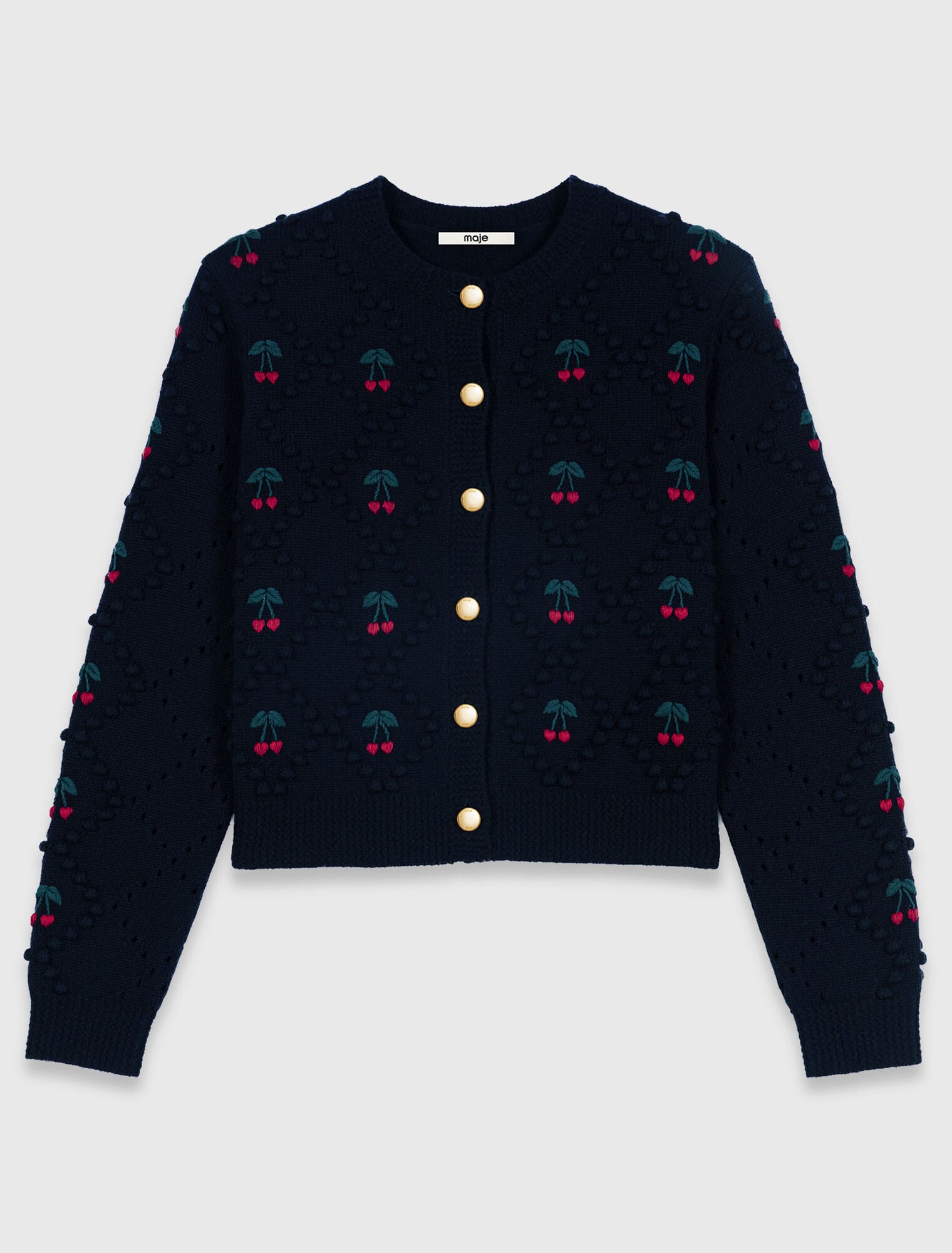 Embroidered cherry cardigan