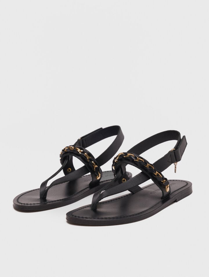 K.Jacques flat leather sandals