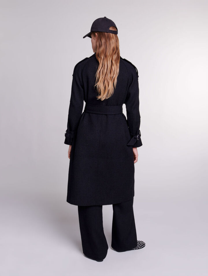 Tweed trench coat