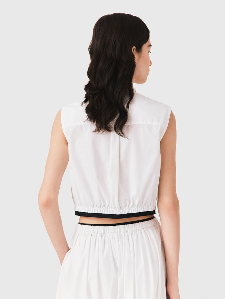 Cropped sleeveless shirt