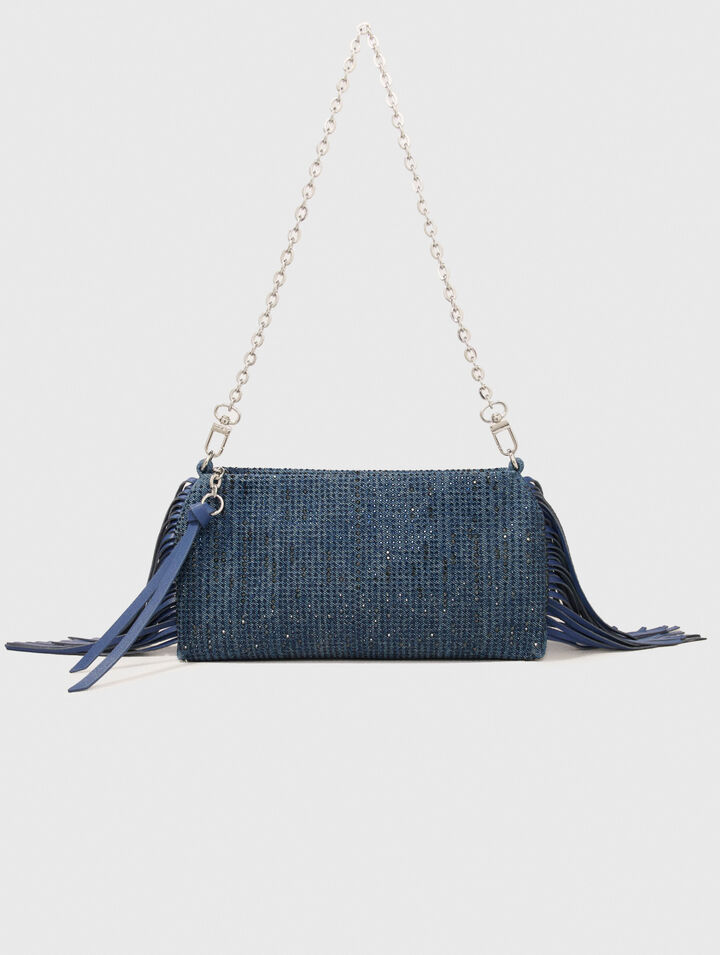 Miss M Pouch denim clutch bag