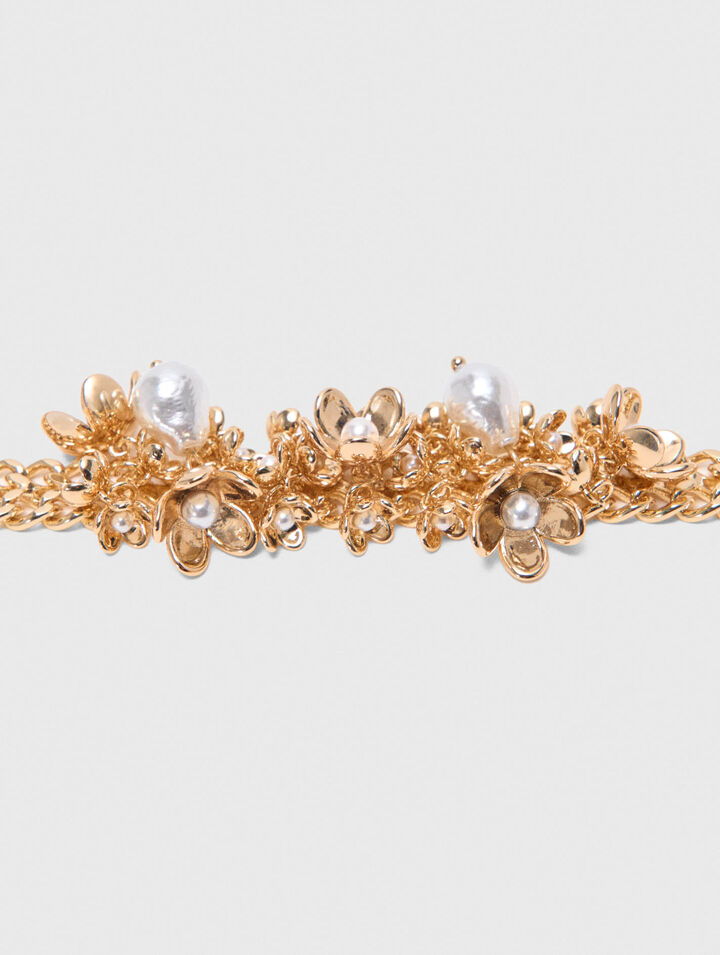 Asymmetric wide chain bracelet