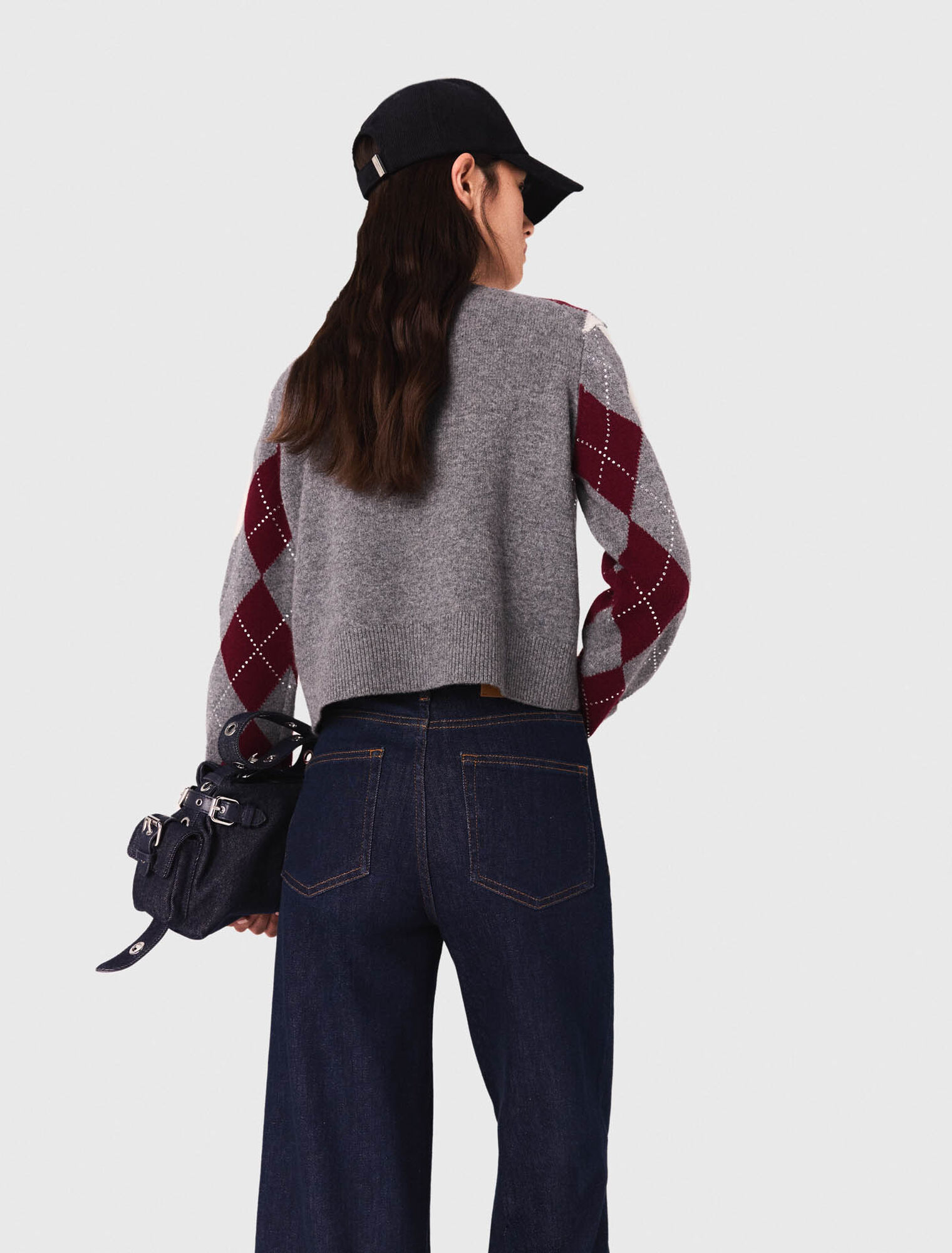 Argyle crop jumper