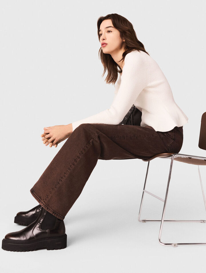 Bootcut jeans with chain