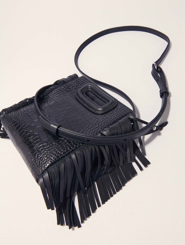 M bag in crocodile-effect leather