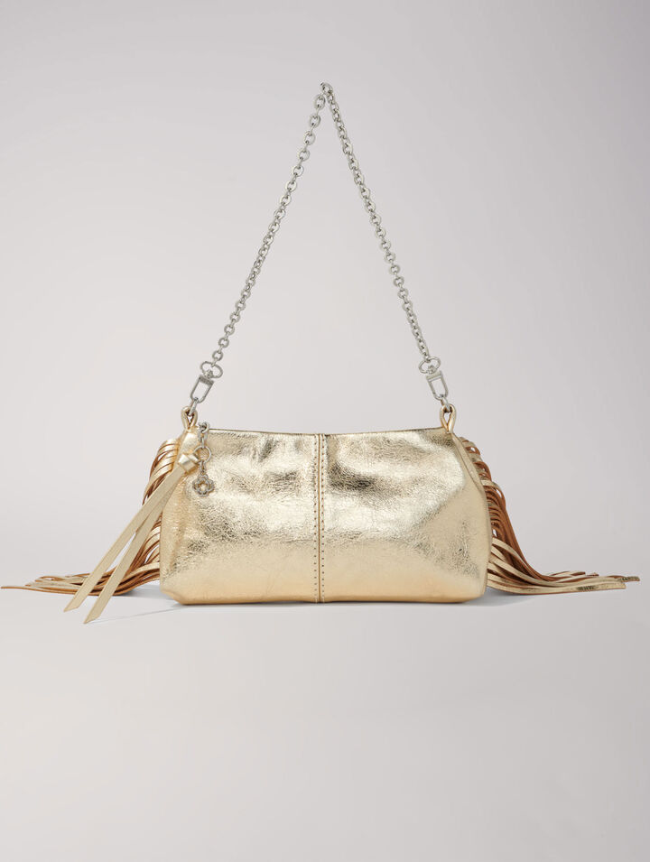 Metallic leather Miss M clutch bag