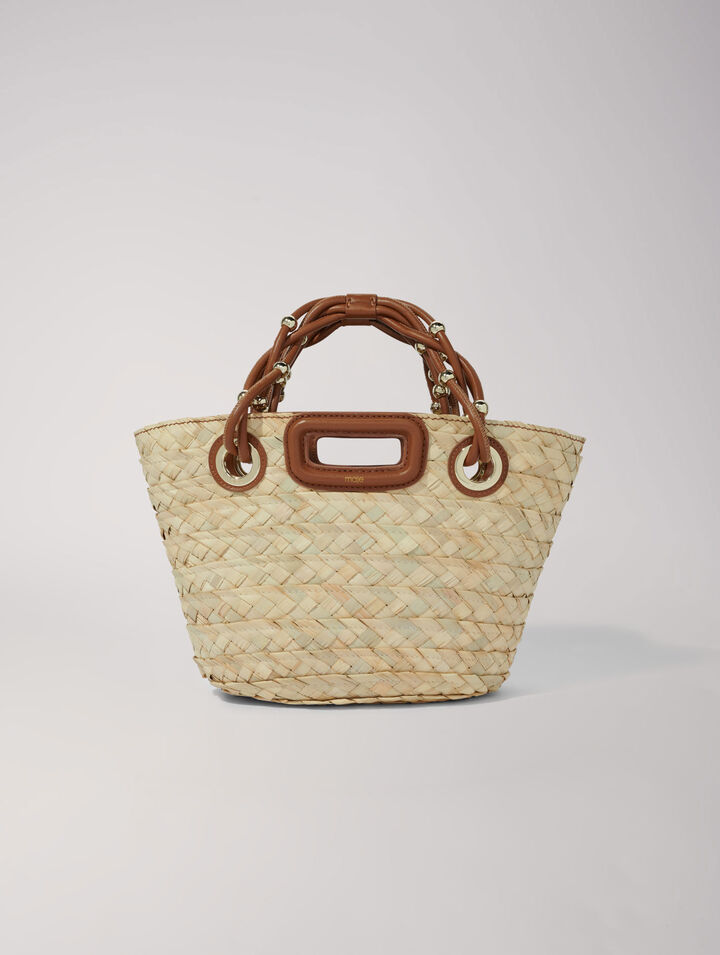 Mini woven basket bag