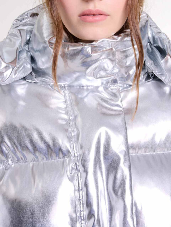 Silver hooded jacket