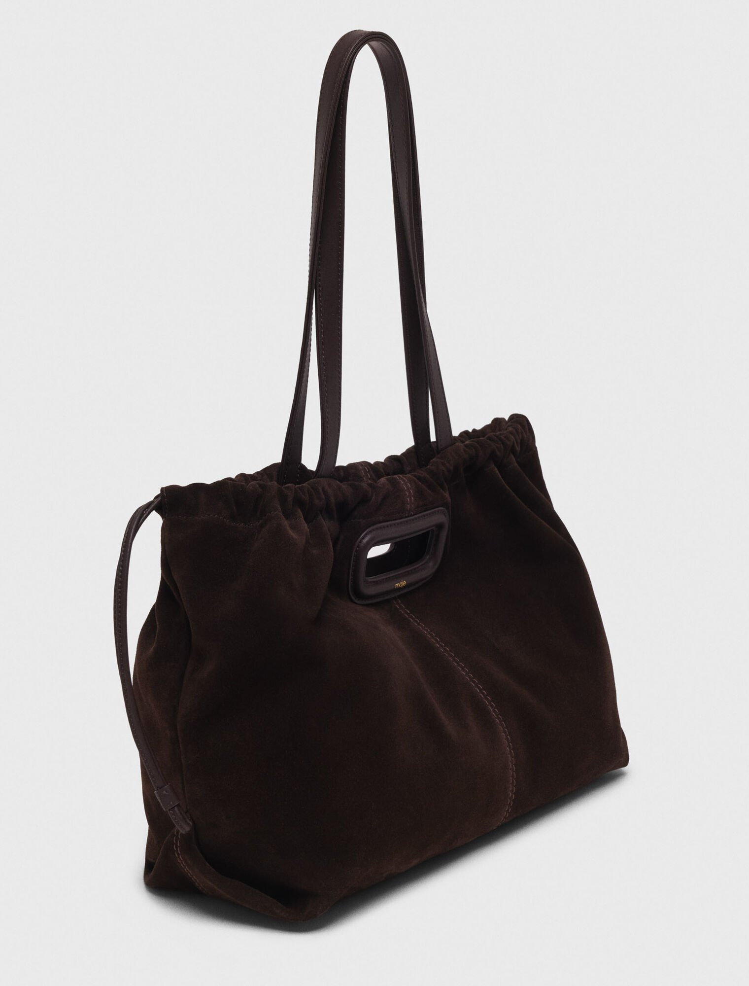 Suede leather M tote bag