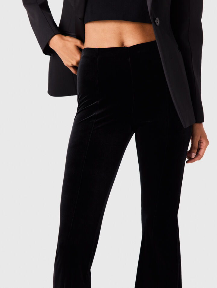 Stretch velour trousers